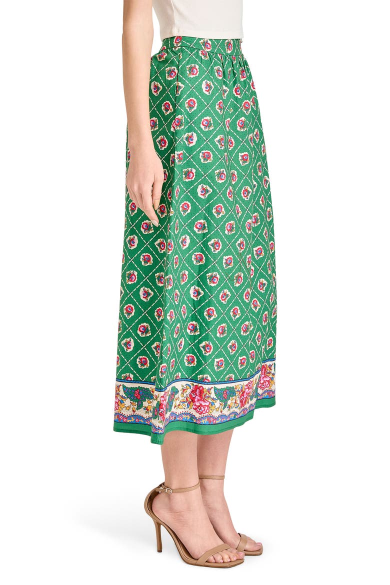 Josefina Cotton Blend Skirt, Alternate, color, GREEN SCARF