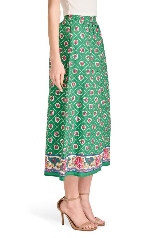 Wayf Josefina Cotton Blend Skirt In Green Scarf