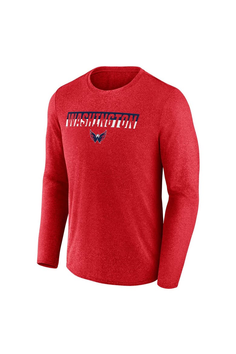 Men's Fanatics Heather Red Washington Capitals Transition Long Sleeve T-Shirt, Alternate, color, Heather Red