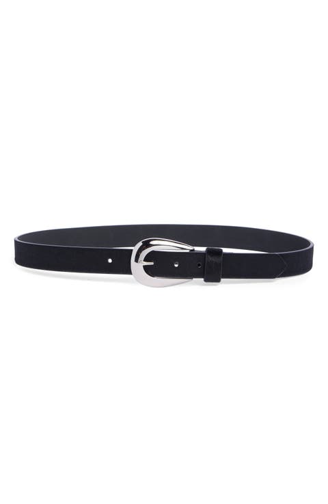 Genuine Calf Hair Western Tipped Belt