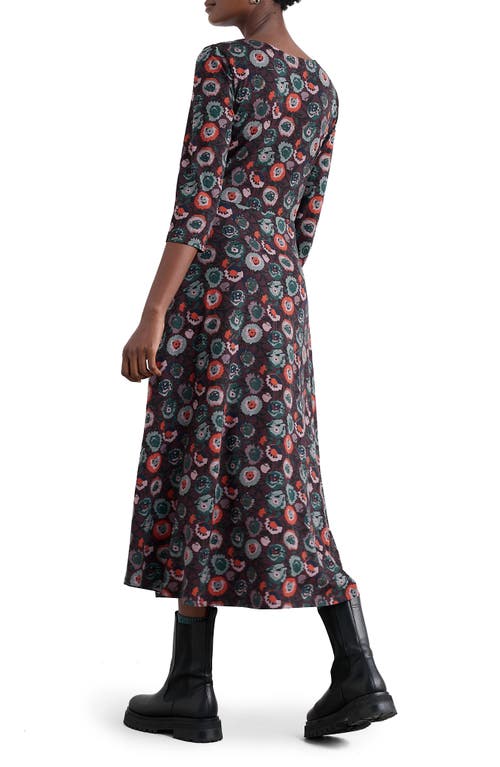 Seasalt Cornwall Veronica Print Stretch Organic Cotton Jersey Midi Dress In Blue