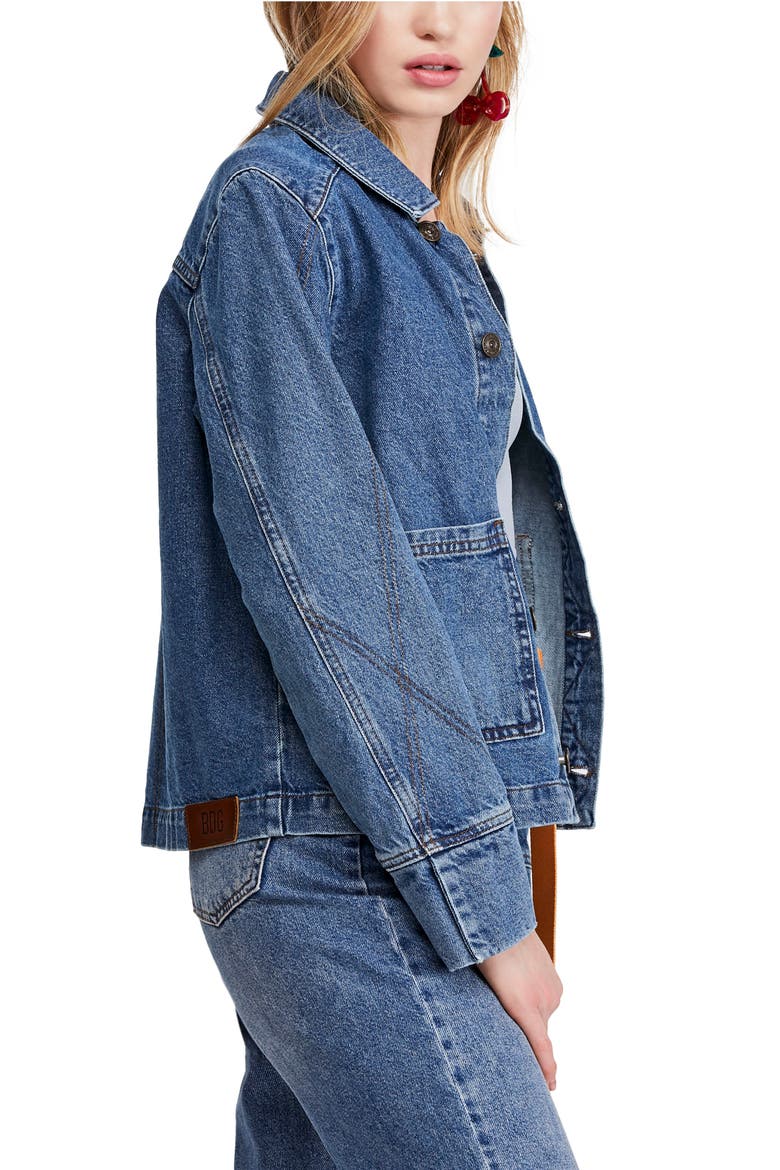 Denim Utility Jacket, Alternate, color, DARK DENIM