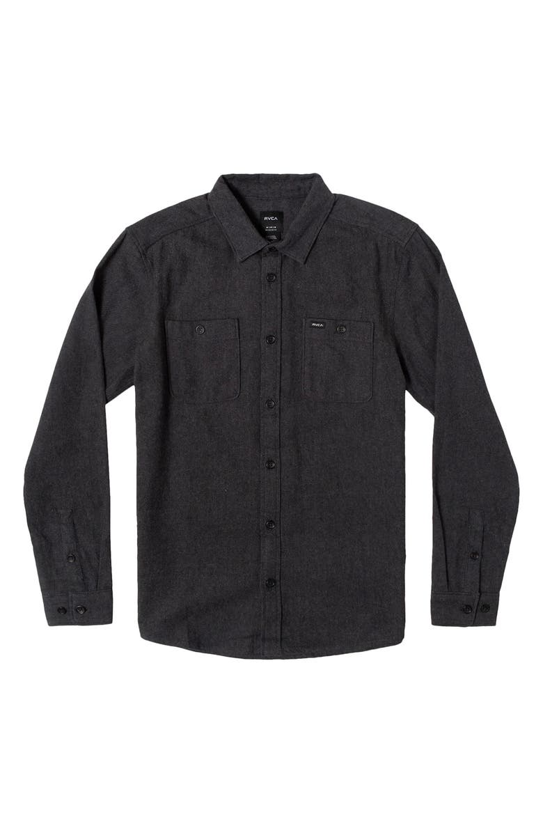 RVCA Harvest Regular Fit Flannel Button-Up Shirt, Main, color, 