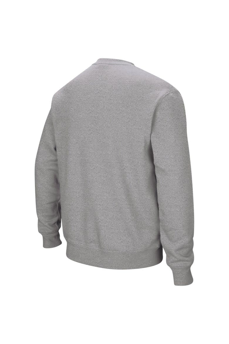 Men's Colosseum Heather Gray Louisville Cardinals Arch & Logo Crew Neck Sweatshirt, Alternate, color, Heather Gray