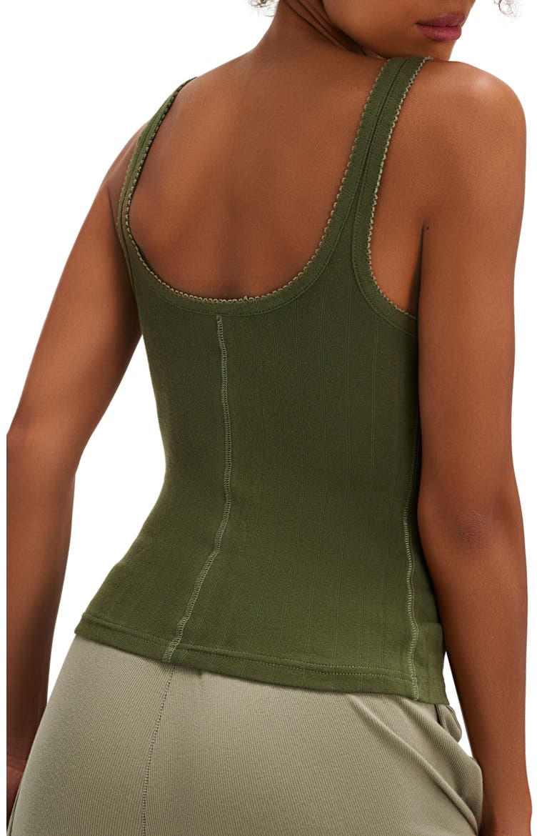 End Game Pointelle Button-Up Tank, Alternate, color, ARMY