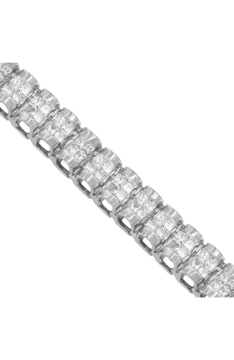 Haus of Brilliance 14K Gold 3.0 Cttw Princess Cut Quad Invisible Set Tennis Bracelet, Alternate, color, White