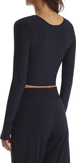 Butter Thumbhole Faux Wrap Top