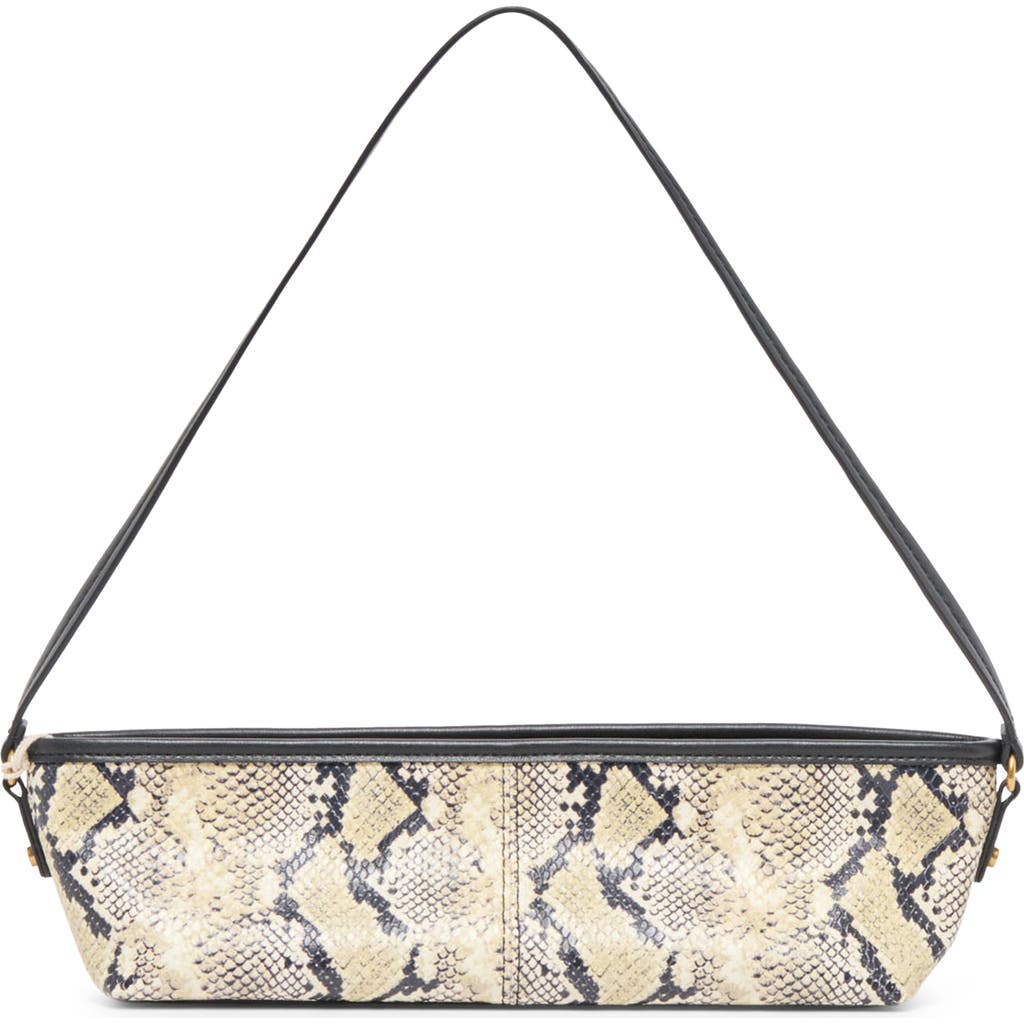 Dolce Vita Savii Snakeskin Embossed Faux Leather Shoulder Bag In White
