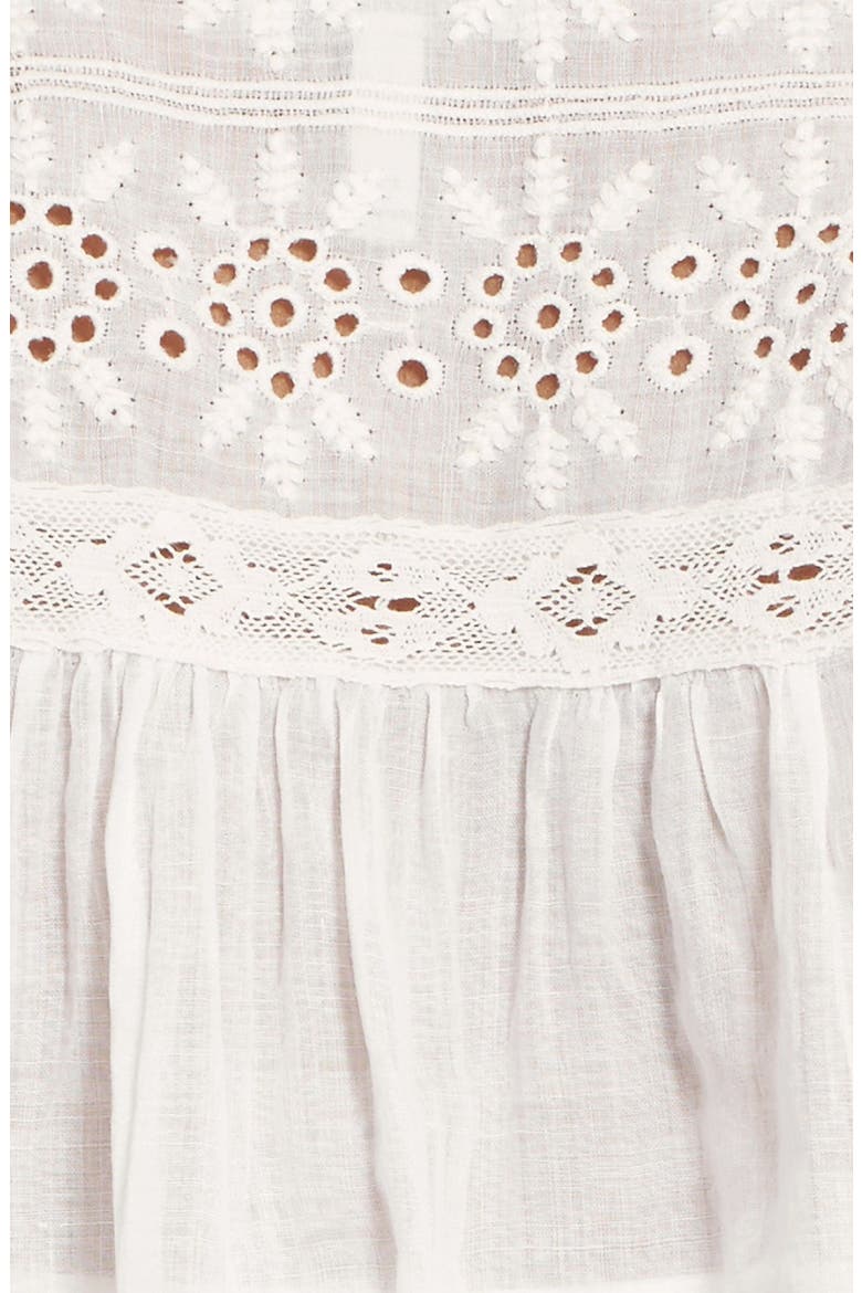 'Laton' Embroidered Eyelet Dress, Alternate, color, PORCELAIN