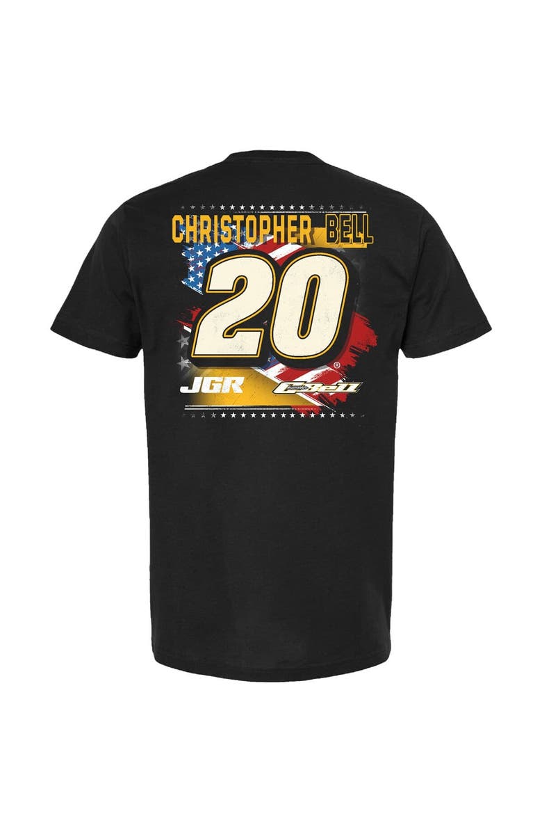 JOE GIBBS RACING TEAM COLLECTION Men's Joe Gibbs Racing Team Collection Black Christopher Bell DEWALT Patriotic Car T-Shirt, Alternate, color, Black