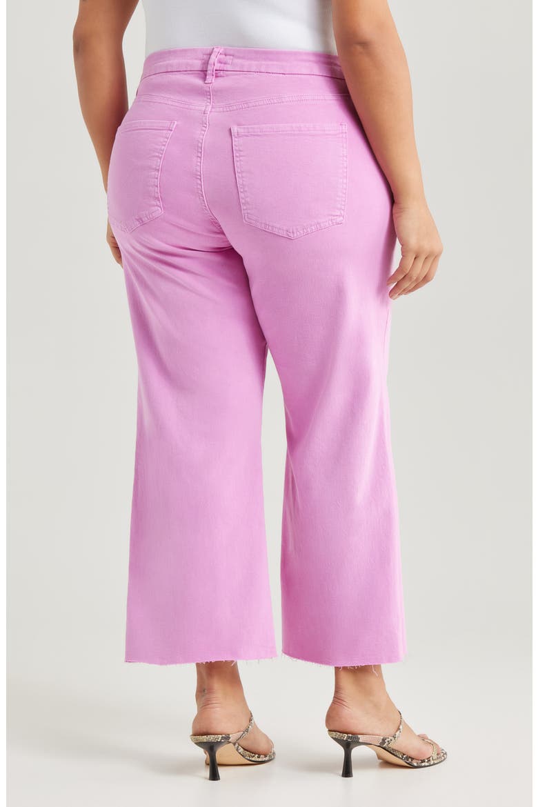 Meg Fab Ab Raw Hem High Waist Wide Leg Jeans, Alternate, color, PEONY PINK