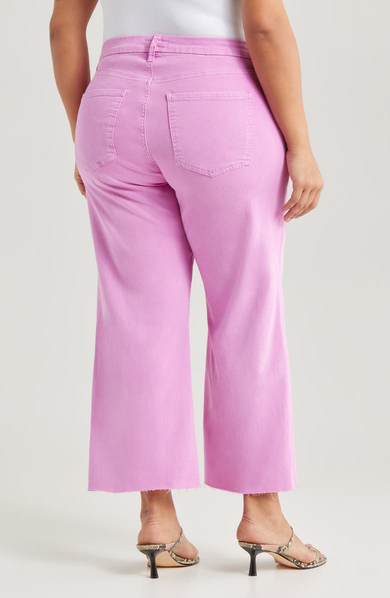 KUT from the Kloth Meg Fab Ab Raw Hem High Waist Wide Leg Jeans, Alternate, color, Peony Pink