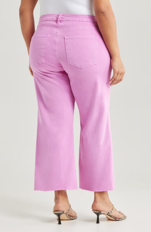 Kut From The Kloth Meg Fab Ab Raw Hem High Waist Wide Leg Jeans In Peony Pink