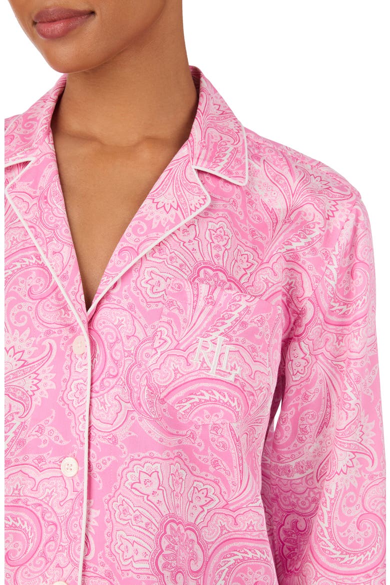 Paisley Cotton Blend Pajamas (Nordstrom Exclusive), Alternate, color, PINK PAISLEY