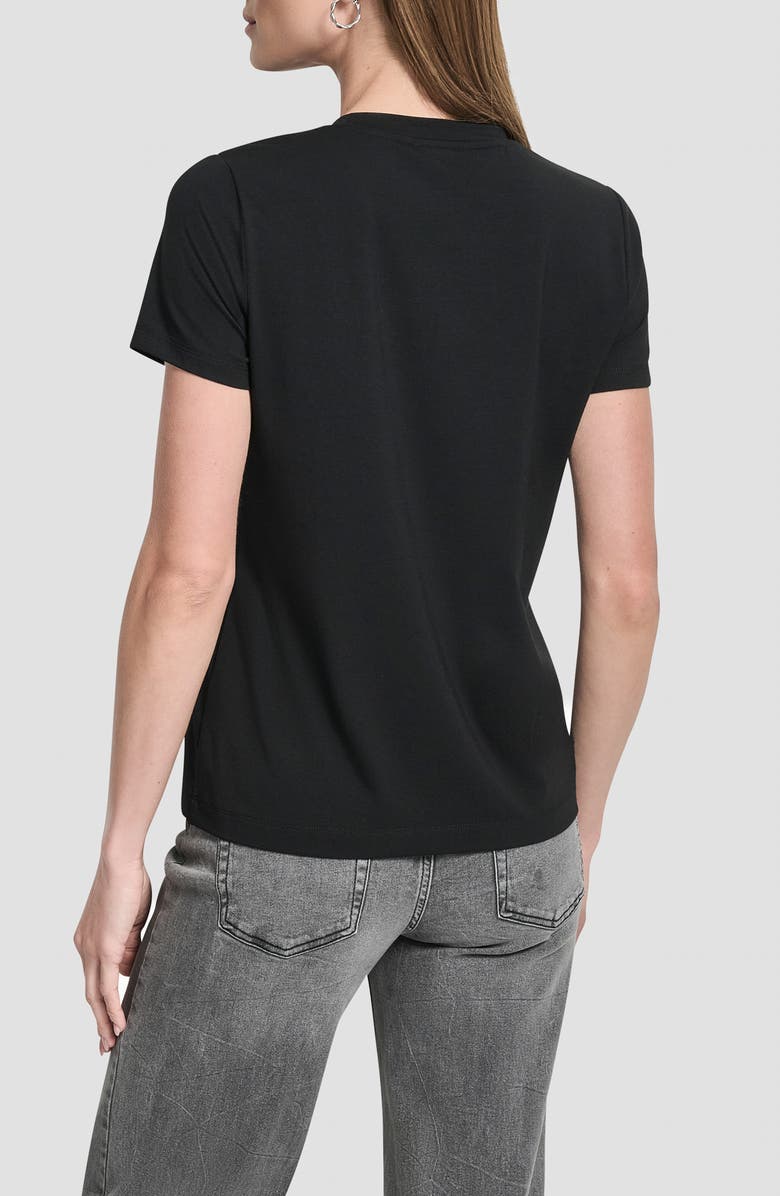 DKNY Pins & Patches Appliqué T-Shirt, Alternate, color, Black