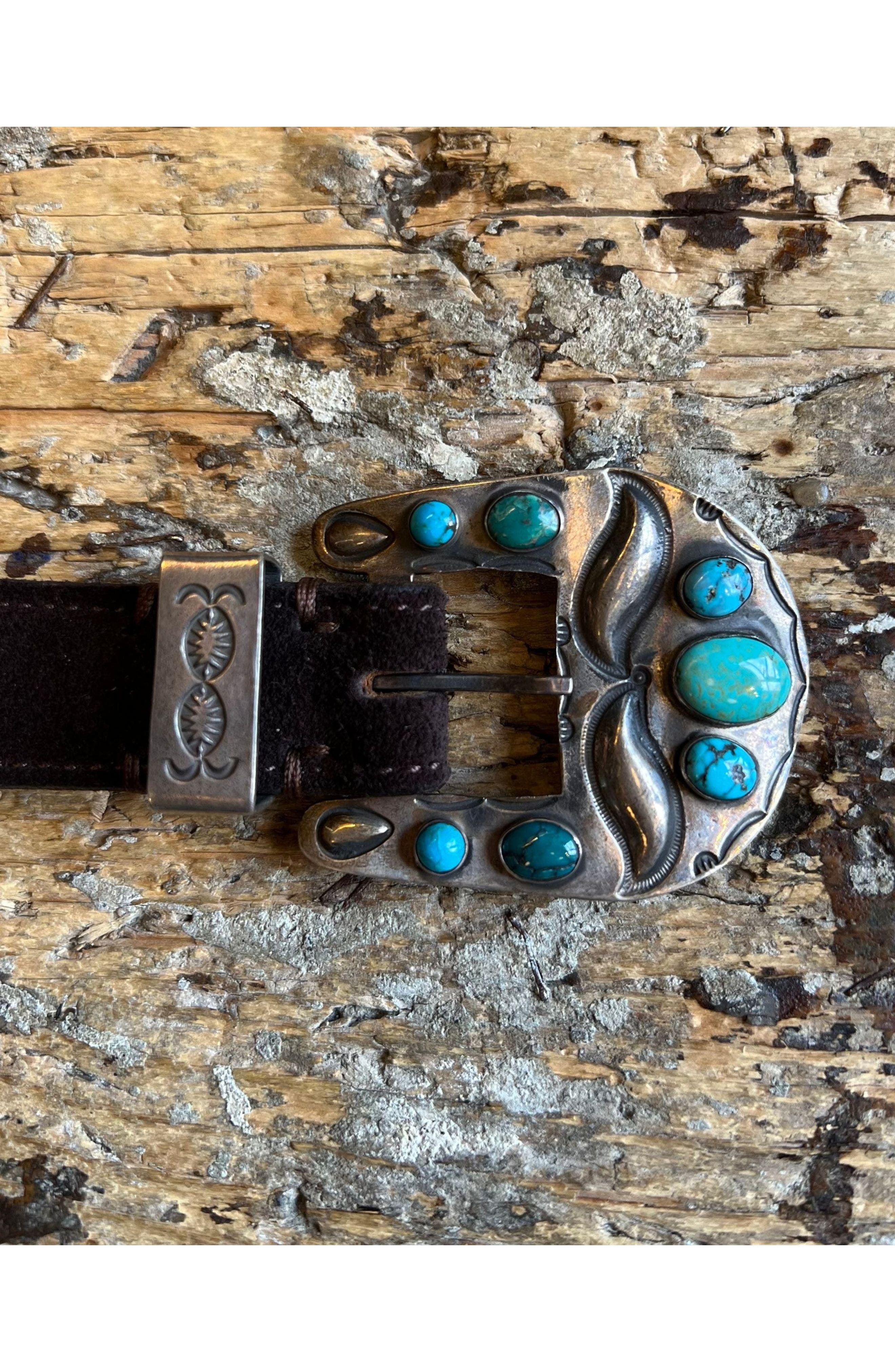 Fortela Turquoise Leather Belt (Men) | Nordstrom