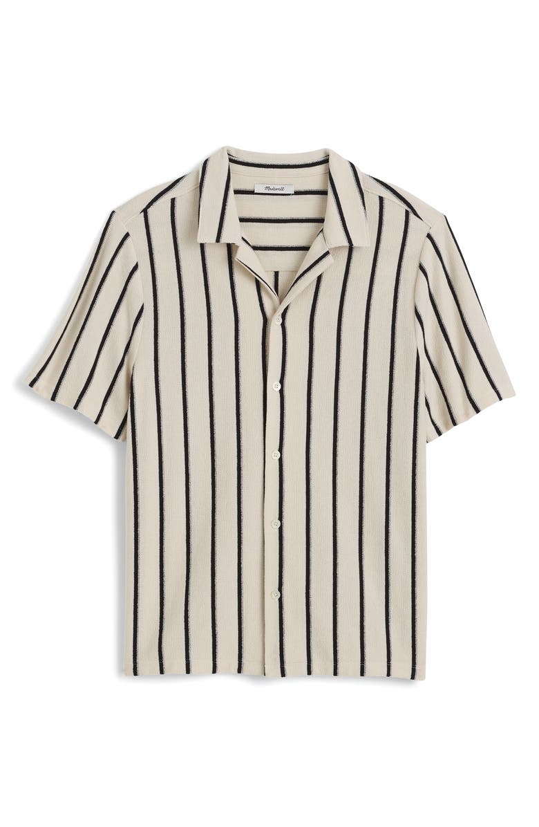 Madewell The Textured Knit Camp Shirt, Alternate, color, Vintage Ivory