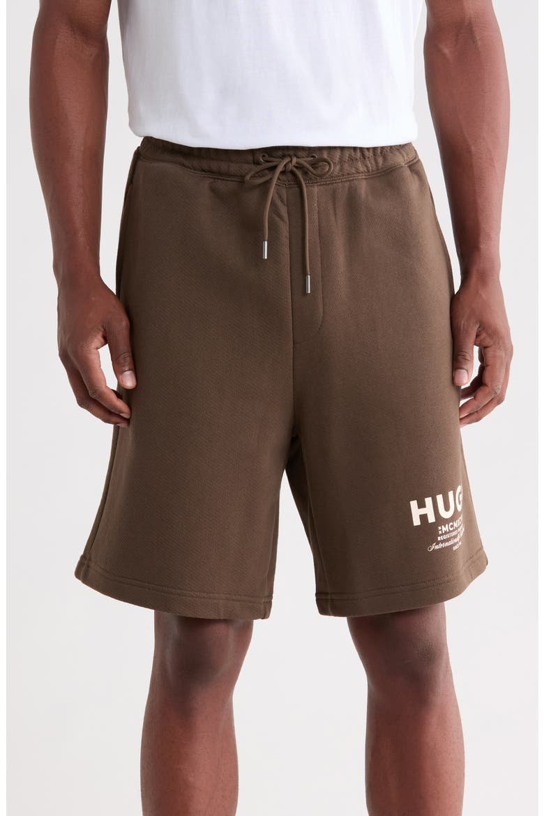 Nomario Cotton Sweat Shorts, Main, color, DARK BROWN
