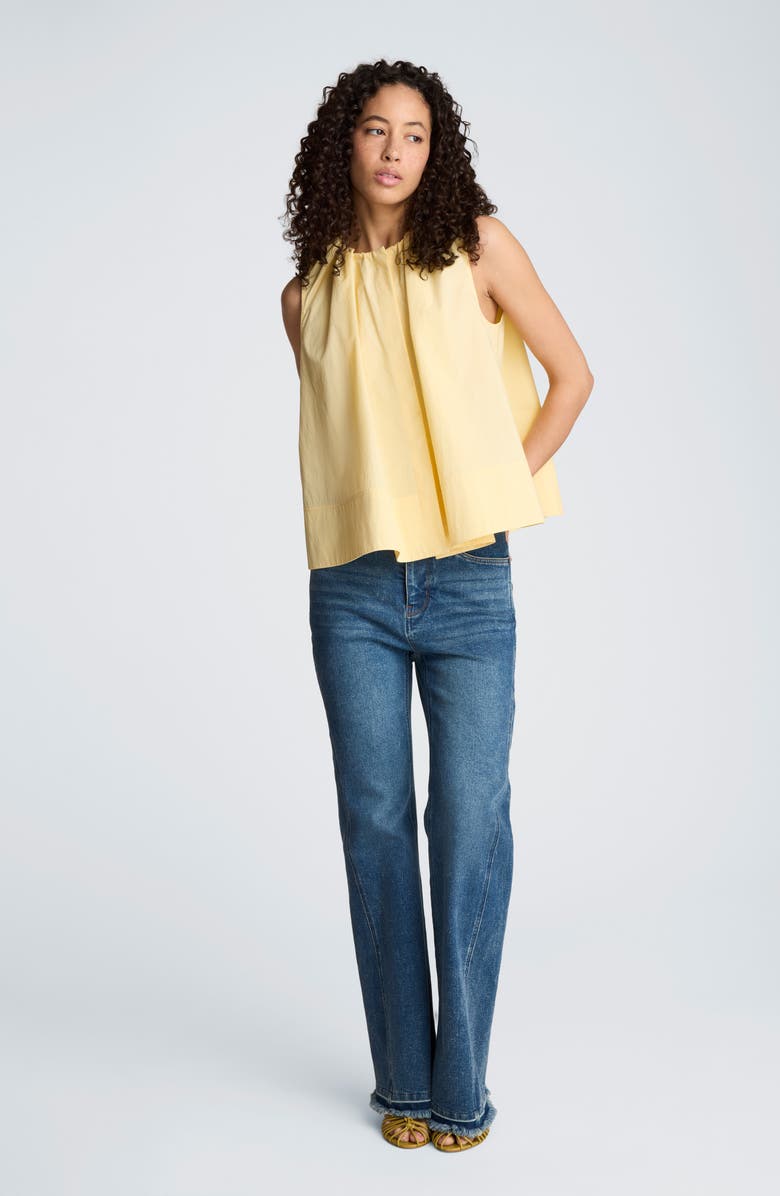 Kenneth Cole Paperbag Neck Sleeveless Top, Alternate, color, Pastel Yellow