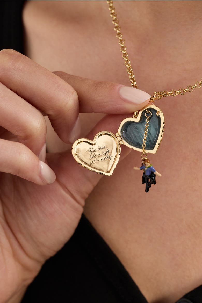 The Twilight Saga Spider Monkey Locket Necklace, Alternate, color, Gold