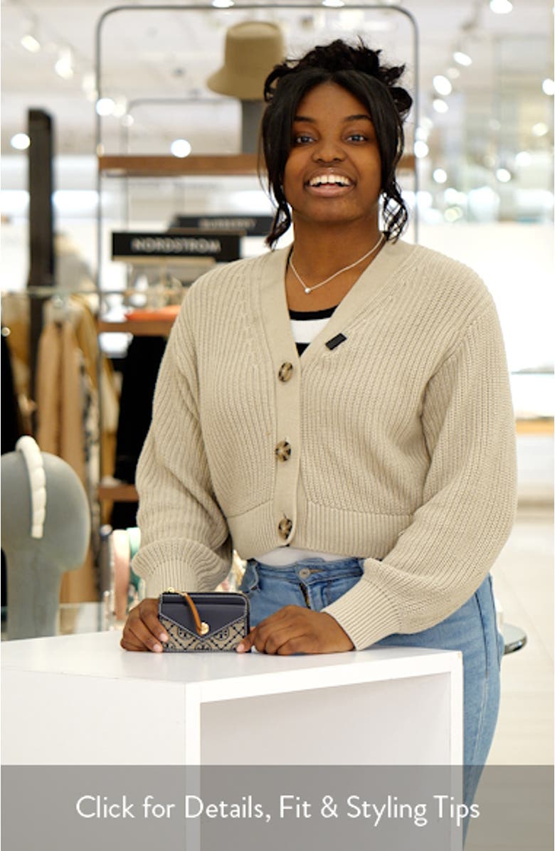 T Monogram Jacquard & Leather Envelope Zip Card Case, sales video thumbnail