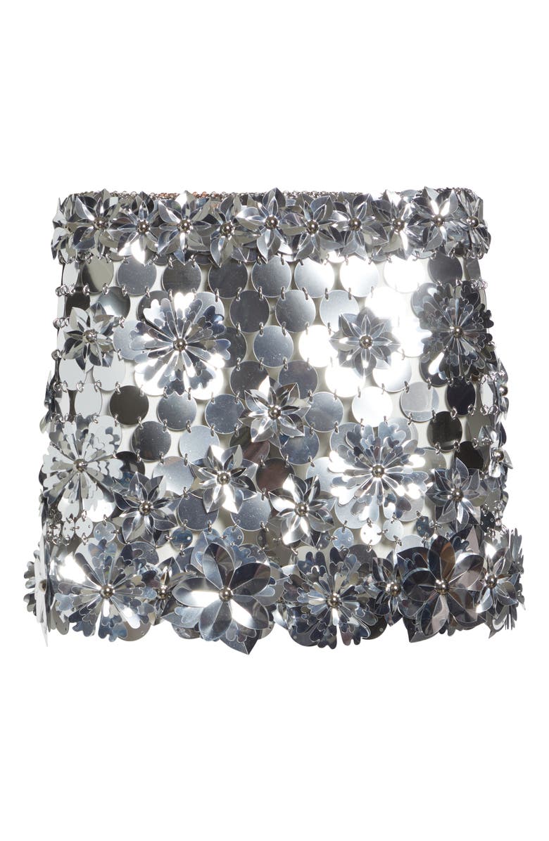 Rabanne Paillette Miniskirt, Main, color, Silver