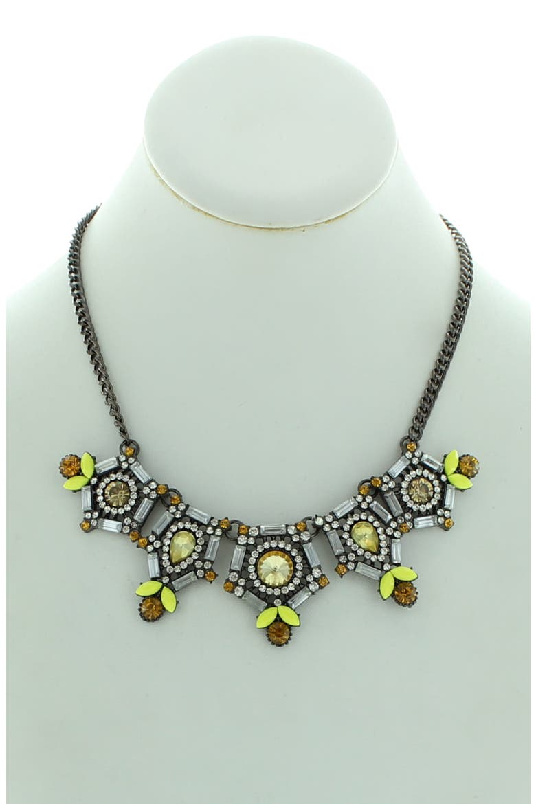 Zanina Bib Necklace, Alternate, color, GUNMETAL / MULTI