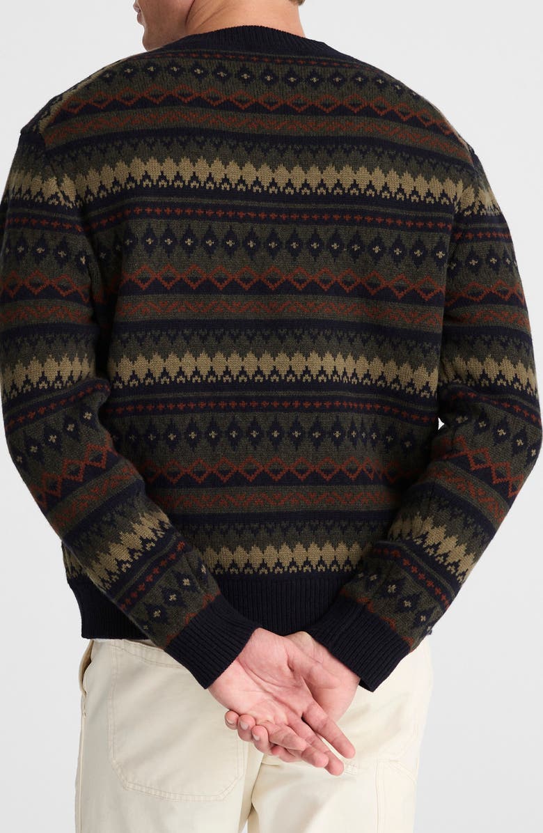 Madewell Fair Isle Merino Wool Crewneck Sweater, Alternate, color, Navy