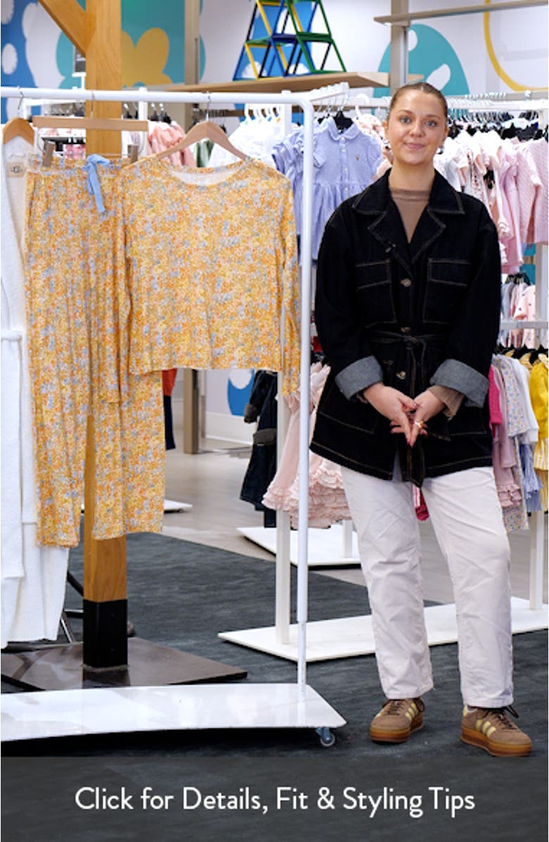 Carly Floral Print Organic Cotton Pajamas, sales video thumbnail