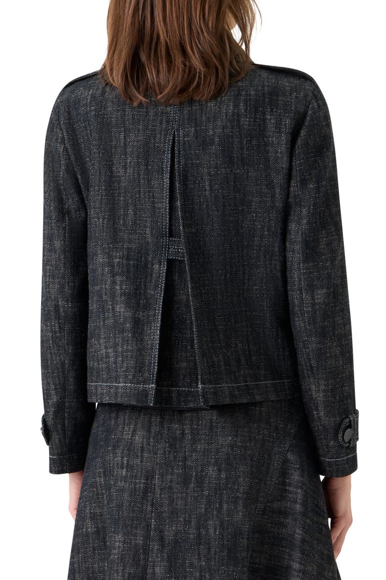 Double Breasted Heavyweight Cotton Denim Jacket, Alternate, color, BLACK DENIM