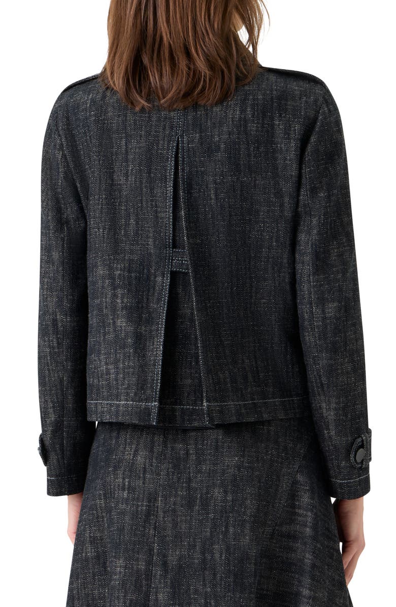 Akris punto Double Breasted Heavyweight Cotton Denim Jacket, Alternate, color, Black Denim
