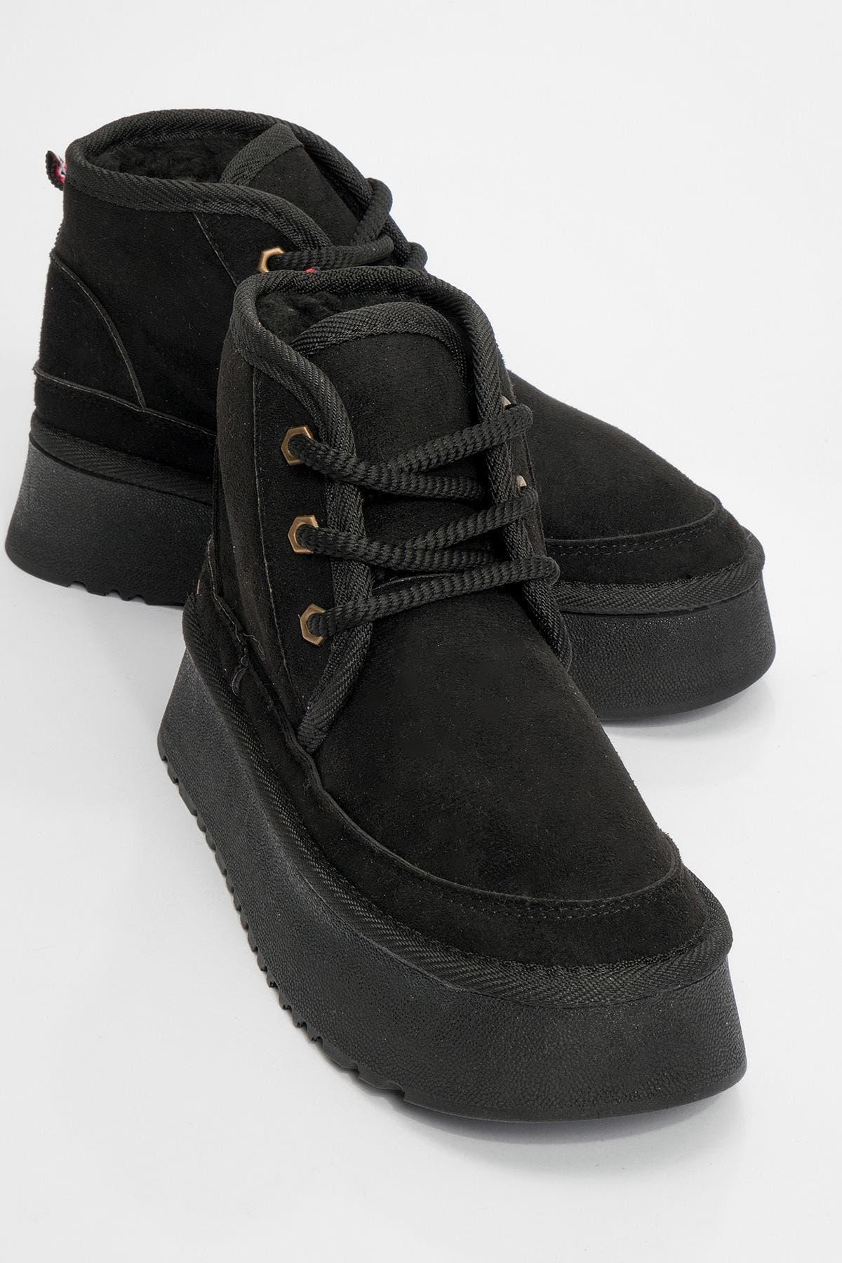 Prologue Shoes Ovela Chunky Boot, Main, color, Black Suede Faux Leather