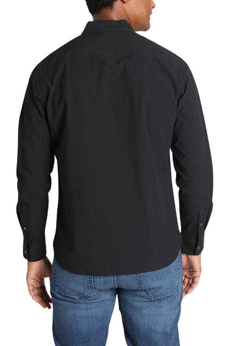 Paper Touch Classic Fit Button-Up Shirt, Alternate, color, BLACK