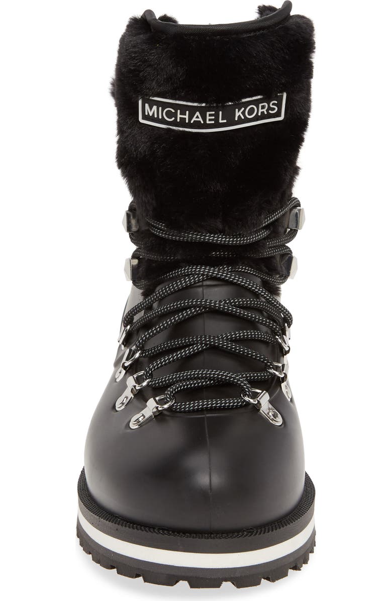MICHAEL Michael Kors Lanis Faux Fur Trim Waterproof Lace-Up Boot, Alternate, color,