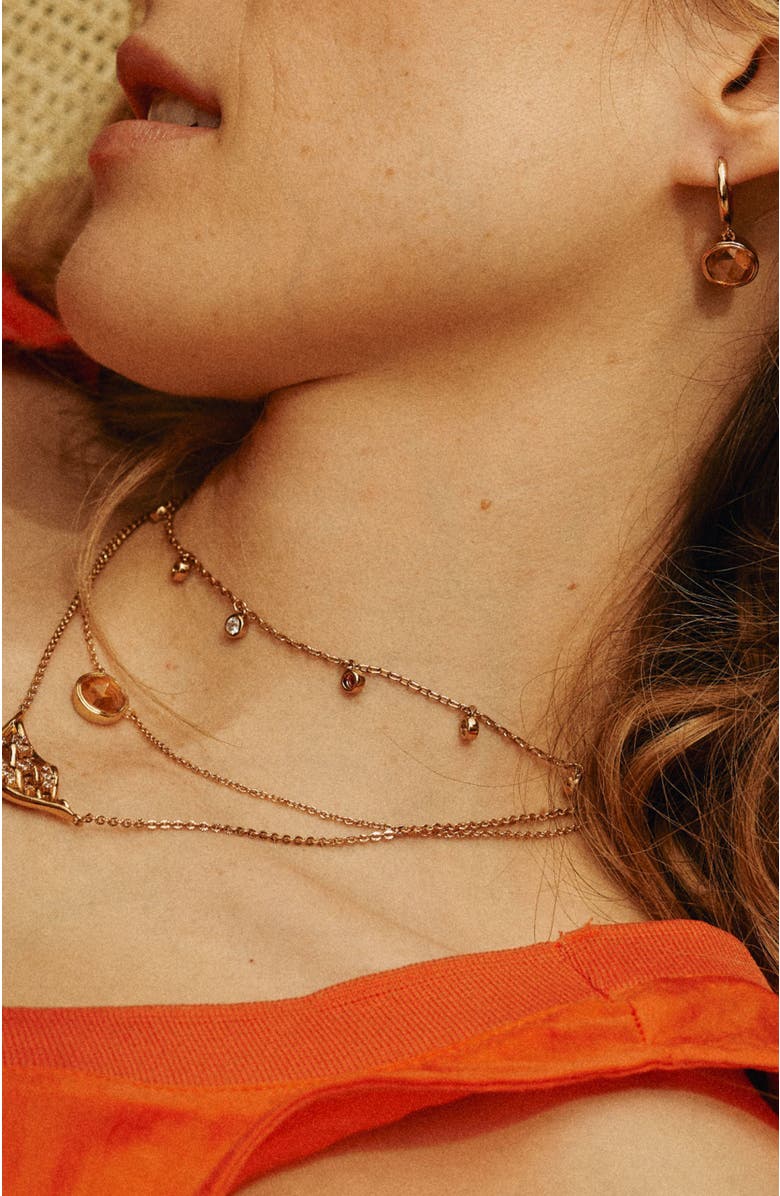 RETRO CHIC Rainbow Charm Necklace, Alternate, color, Gold