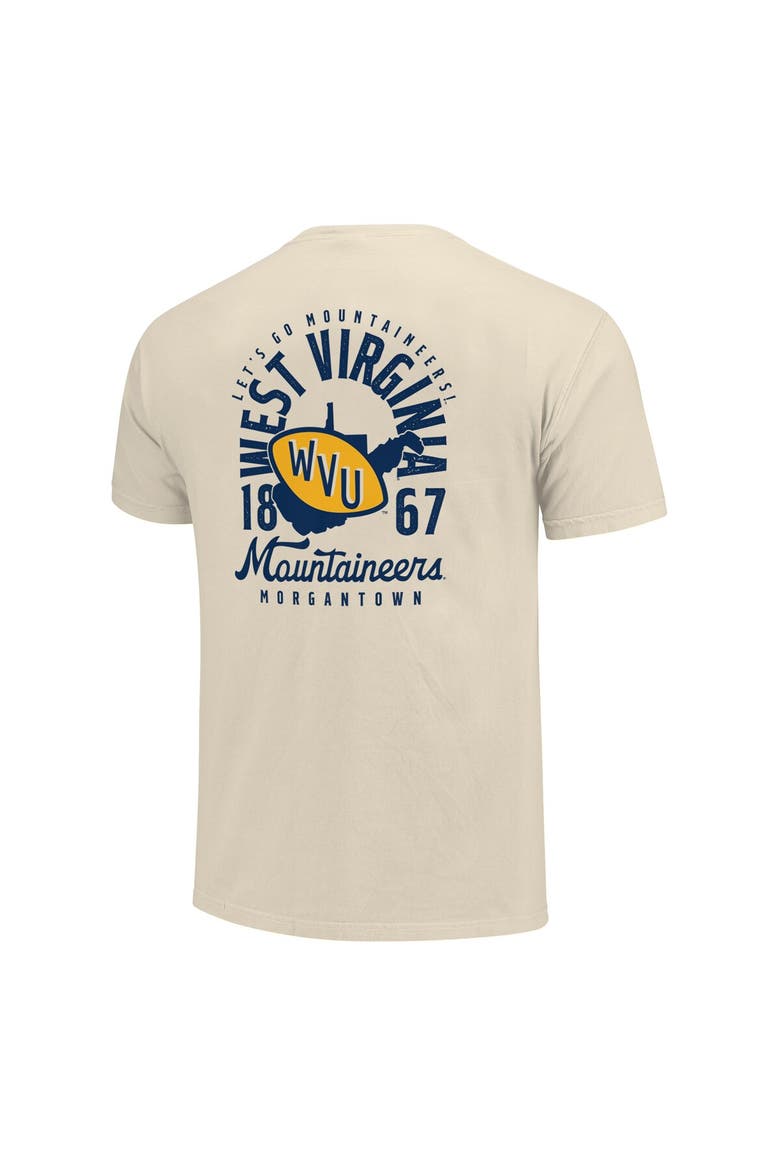 Men's Cream West Virginia Mountaineers Comfort Colors Mascot Overlay T-Shirt, Alternate, color, Cream