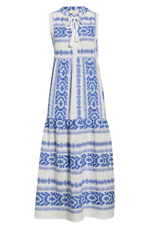 Sleeveless Cotton Cover-Up Midi Dress