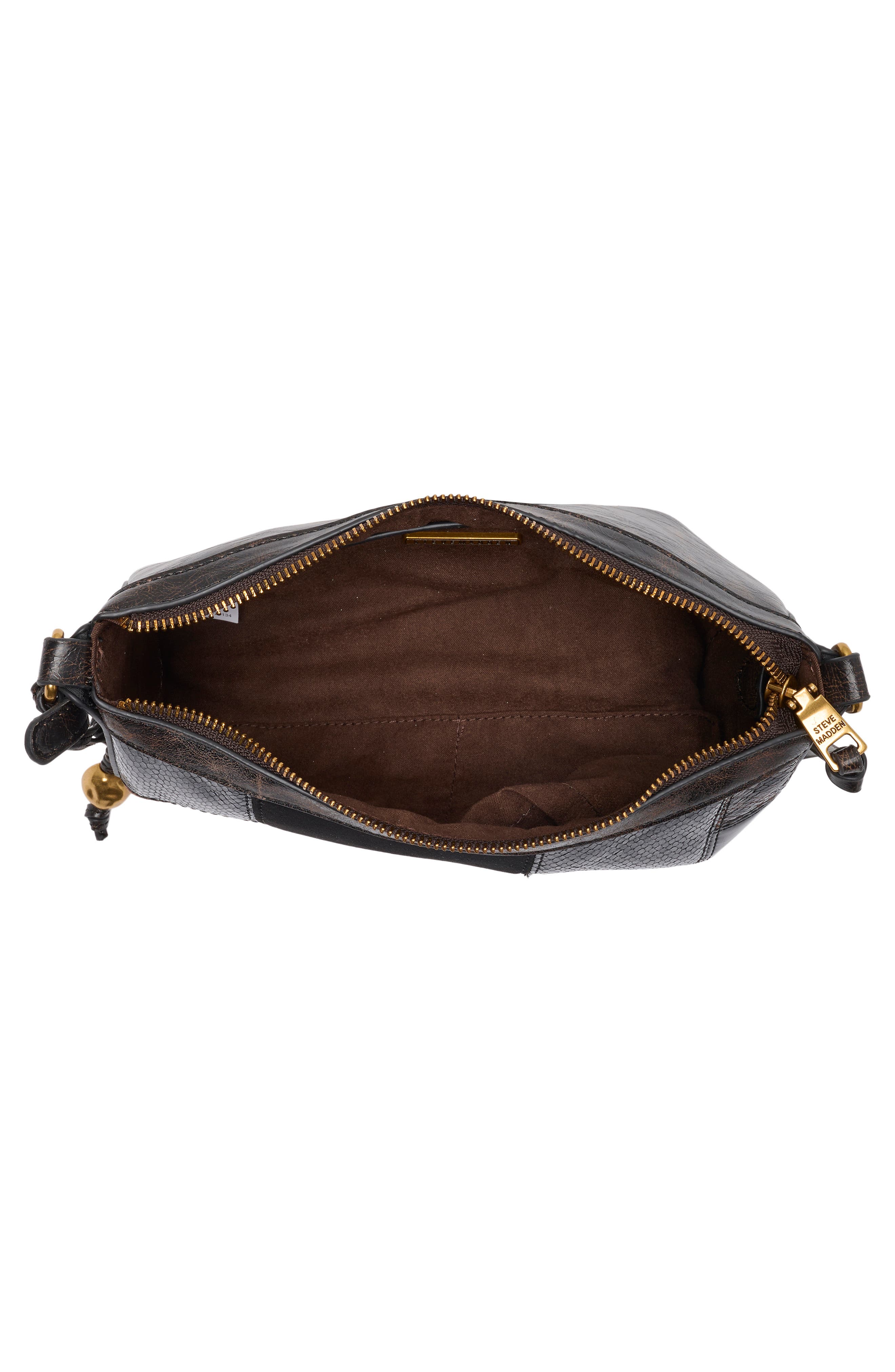 Blowen Faux Leather Baguette Bag, Alternate, color, MULTI BROWN PATCHWORK