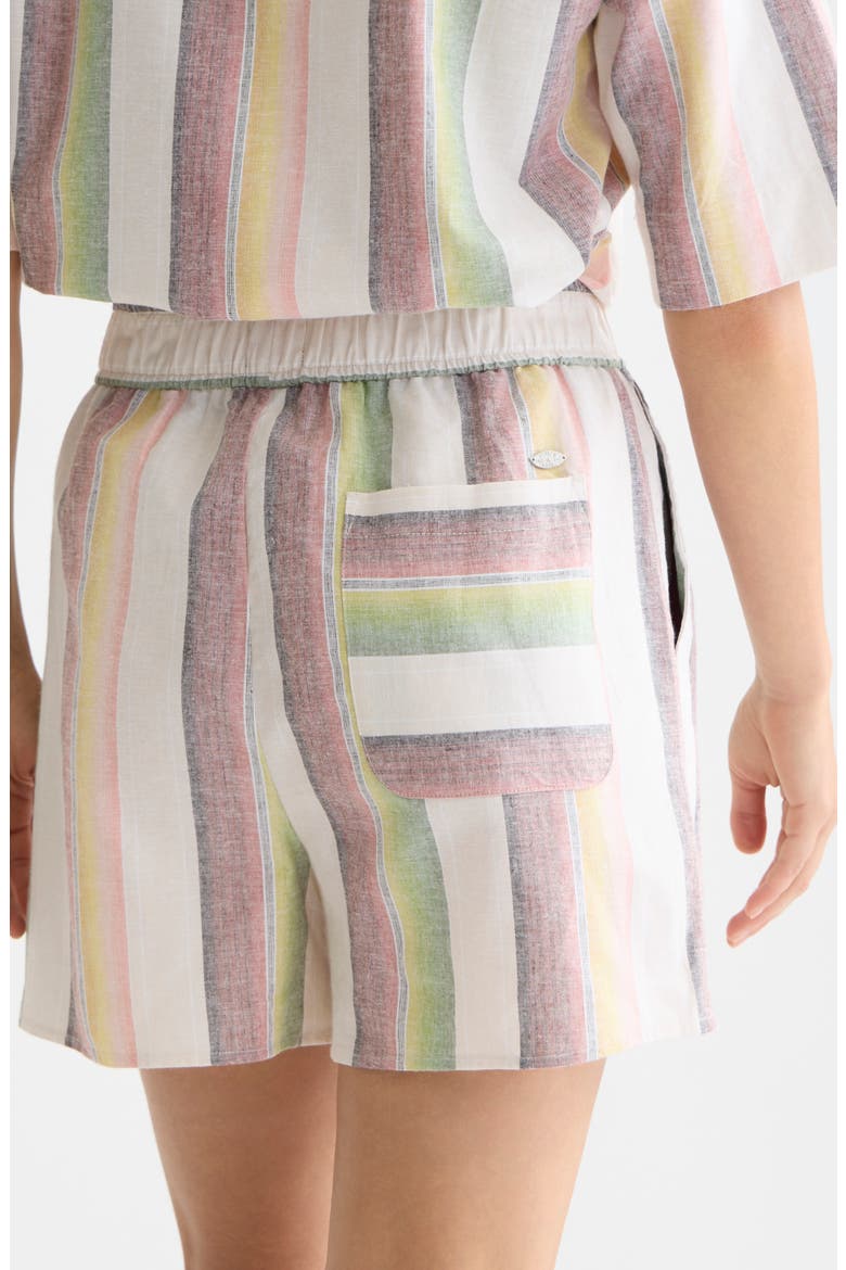 Stripe Cotton & Linen Blend Shorts, Alternate, color, MULTI COLOR STRIPE