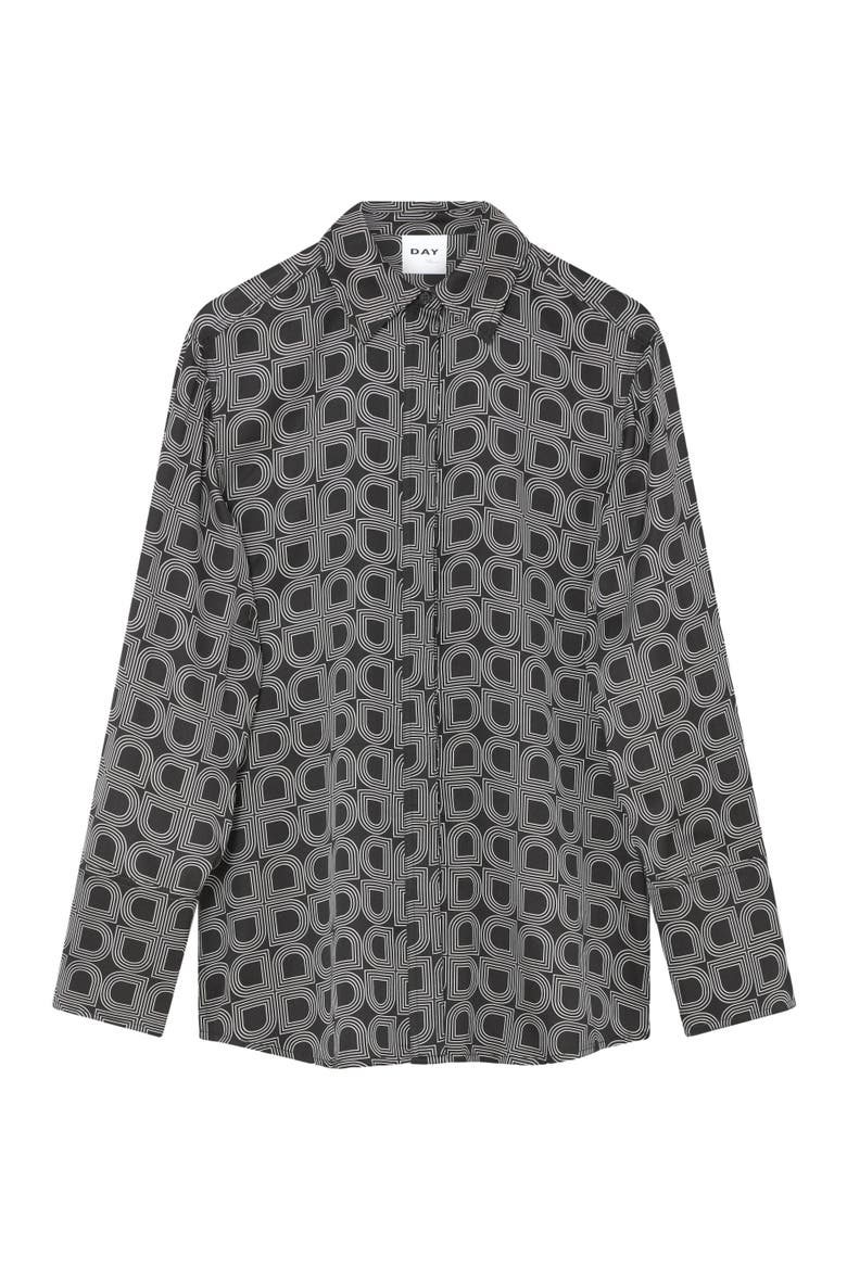 Plymo Printed Long Sleeve Shirt, Alternate, color, Black