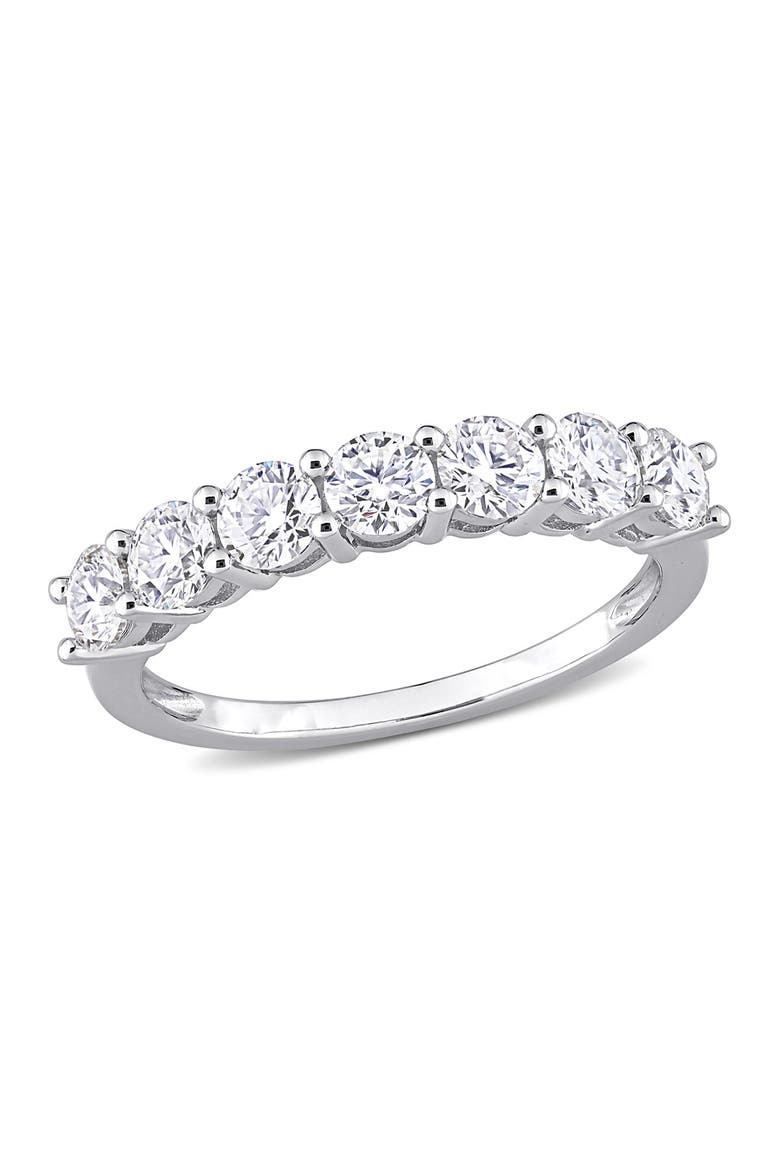 Sterling Silver Moissanite Anniversary Band Ring, Main, color, WHITE