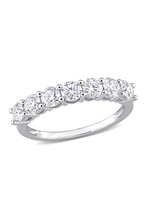 Sterling Silver Moissanite Anniversary Band Ring
