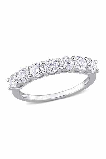 DELMAR Sterling Silver Moissanite Anniversary Band Ring
