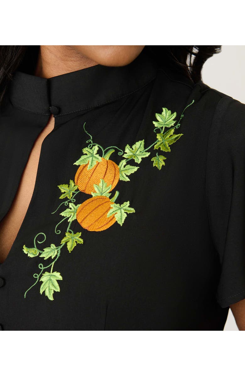 Unique Vintage Plus Size 1940s Baltimore Swing Dress, Alternate, color, Black Pumpkin