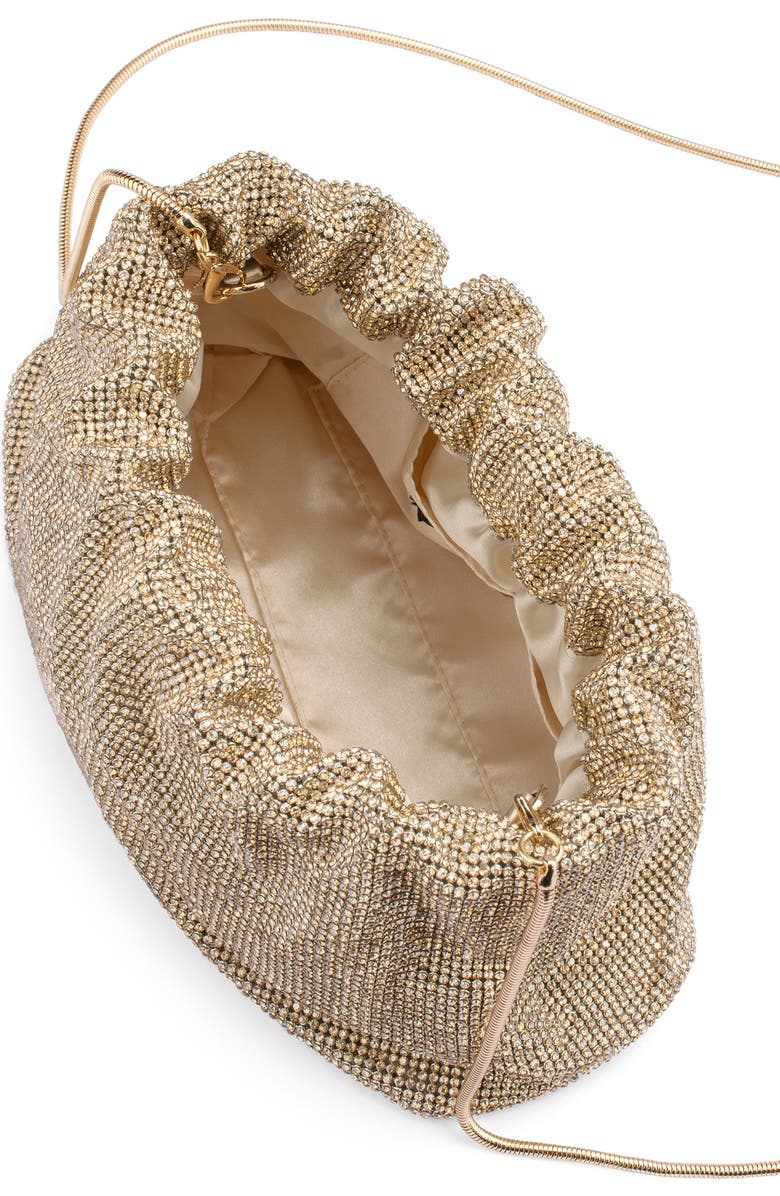 Olga Berg Jessie Crystal Mesh Pouch, Alternate, color, Gold