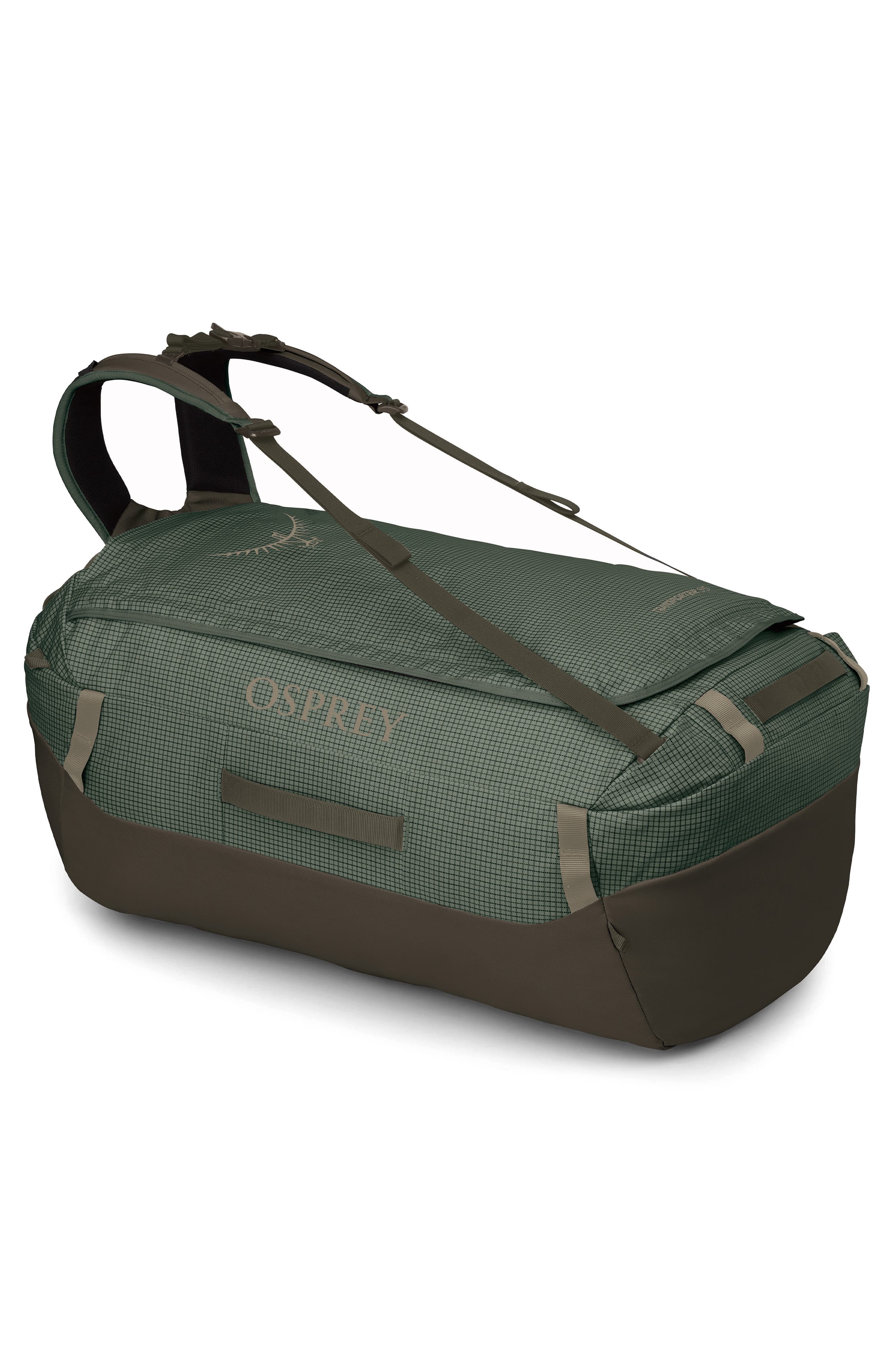 Transporter® 95-Liter Water Resistant Duffle Backpack, Alternate, color, PINE LEAF/EARL GREY