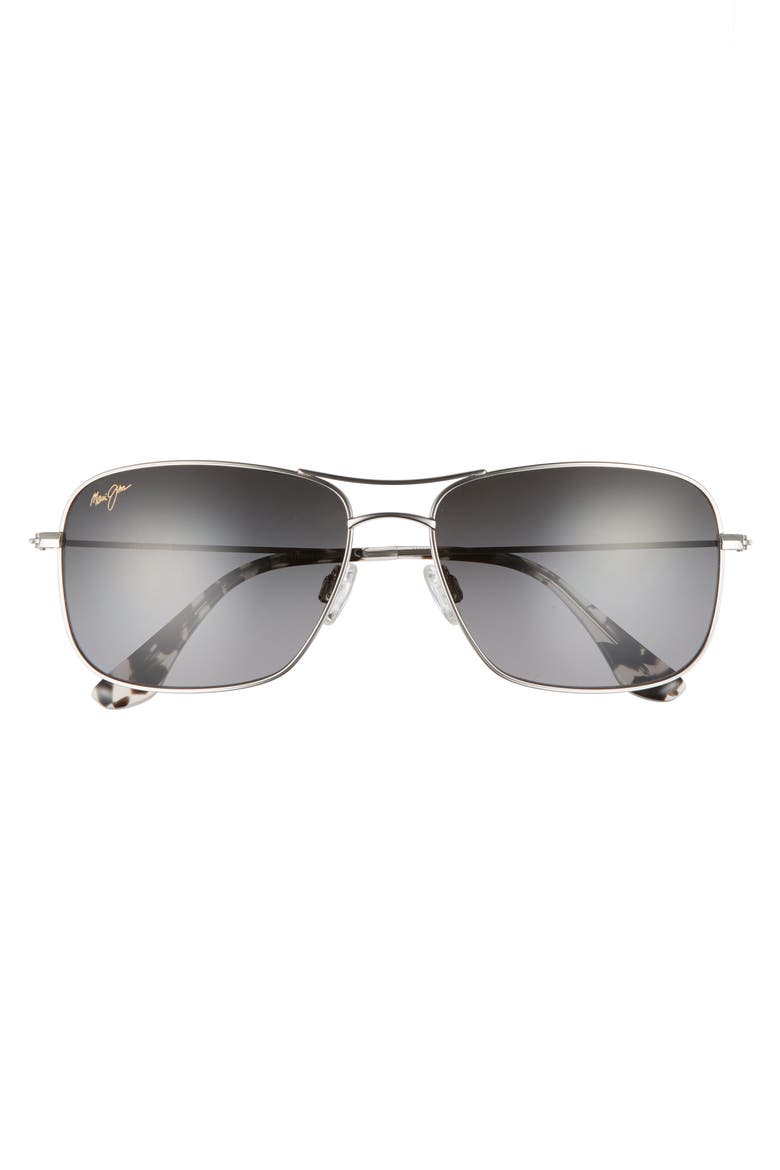 Wiki Wiki 59mm Polarized Aviator Sunglasses, Alternate, color, SILVER/ NEUTRAL GREY