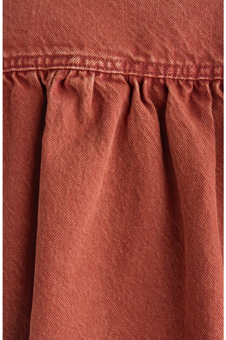 Swing Crop Denim Jacket, Alternate, color, CRIMSON BROWN