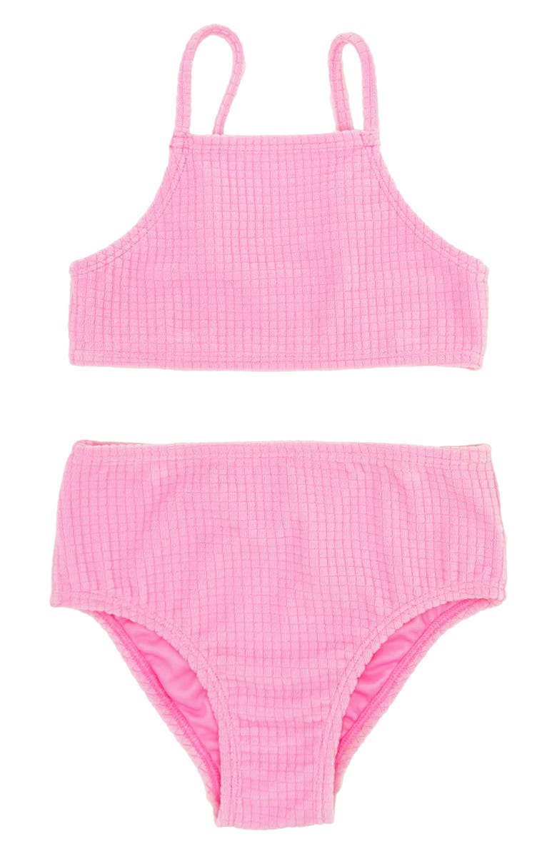 Feather 4 Arrow Kids' T-Street Terry Two-Piece Swimsuit, Main, color, Prism Pink