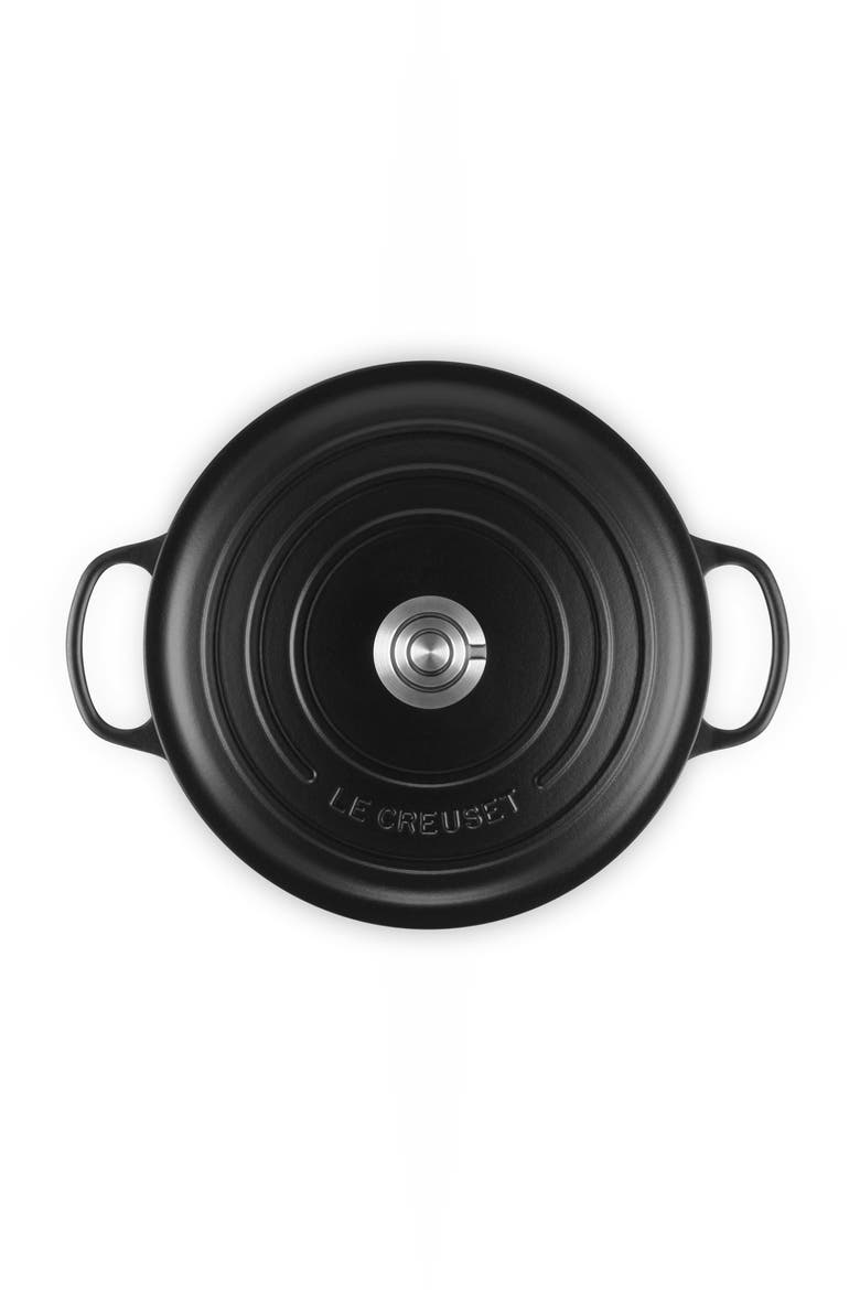 Signature 7.25-Quart Round Enameled Cast Iron Dutch Oven, Alternate, color, LICORICE